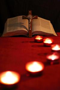 Lights leading to Cross Bible
